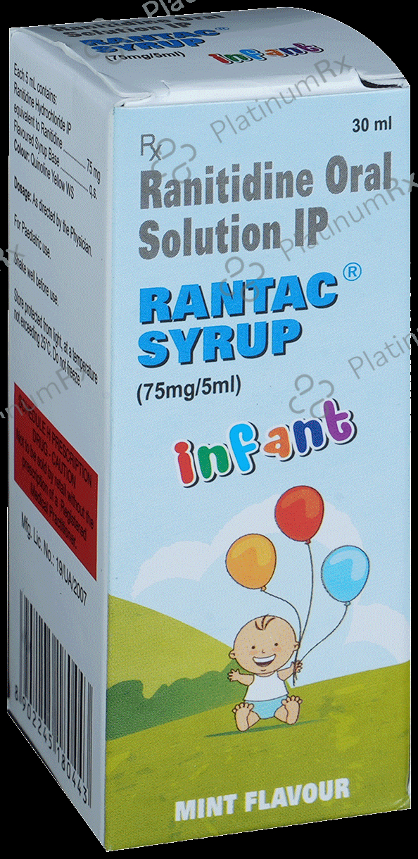 Rantac Infant 75mg Syrup Mint 30ml: View Uses, Side Effects, Price and ...