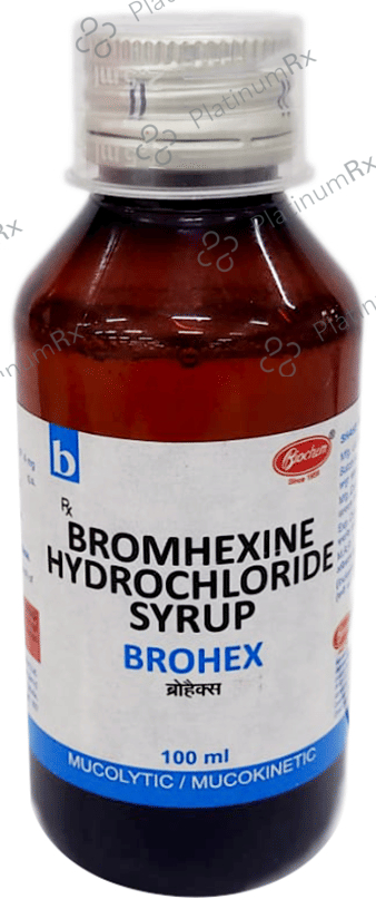 Brohex Syrup 100ml: View Uses, Side Effects, Price and Substitute ...