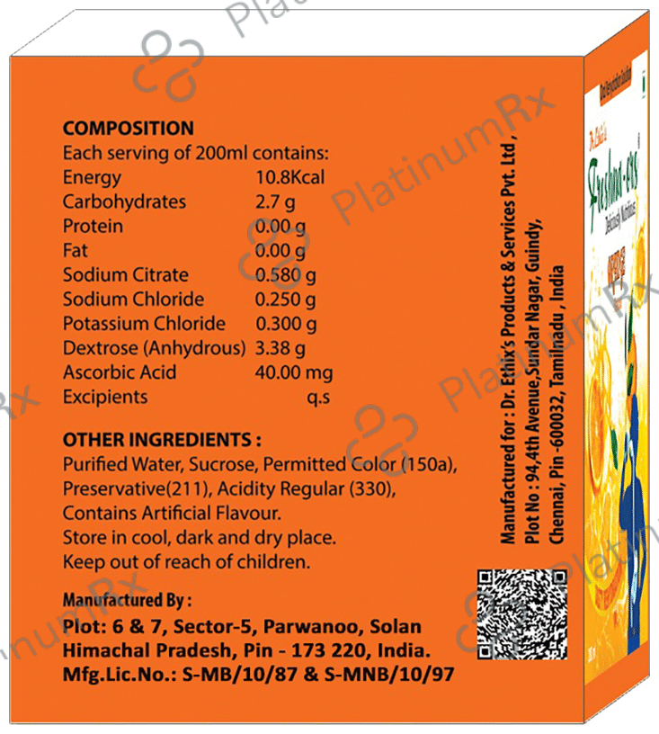 Dr. Ethix's Freshna ORS Orange Flavour Liquid 10x200ml: View Uses, Side ...