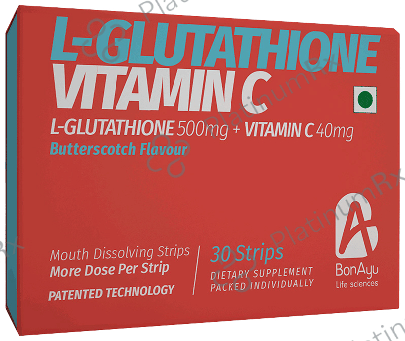 BonAyu L-Glutathione Vitamin C Mouth Dissolving Strip Butterscotch: Uses, Side Effects, Price & Substitutes