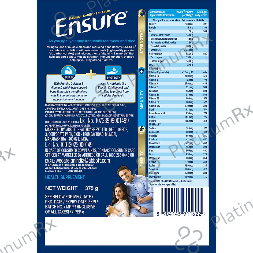 Ensure Rx Samples Ensure Balanced – Uses, Price, Side Effects | PlatinumRx